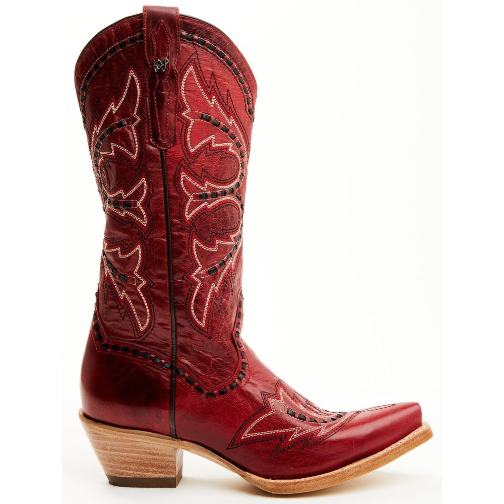 NEW Dan Post Mesa Tall Red Leather Snip Toe Western Cowboy Boots Size 8 - Picture 2 of 15
